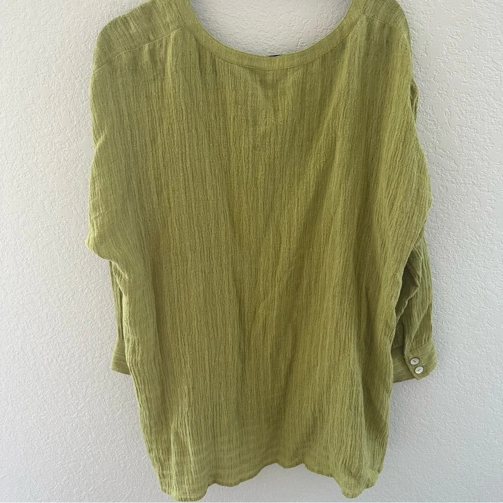 Soft surroundings gauzy linen blend button up shirt - Picture 8 of 8